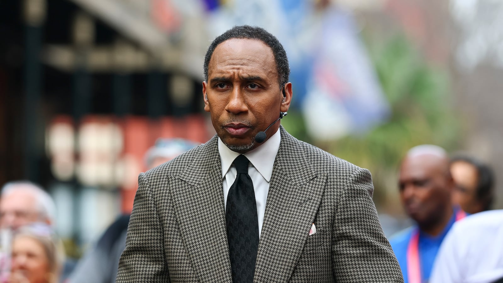 NEW ORLEANS, LOUISIANA - FEBRUARY 07: ESPN featured commentator and executive producer Stephen A. Smith on set ahead of Super Bowl LIX on February 07, 2025 in New Orleans, Louisiana. The Philadelphia Eagles and the Kansas City Chiefs will face each other on Sunday. (Photo by Aaron M. Sprecher/Getty Images)