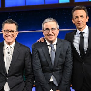 Stephen Colbert and guests Jimmy Kimmel, Jimmy Fallon, John Oliver, and Seth Meyers