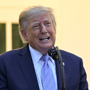 President Donald Trump speaks as he hosts a dinner at the White House in Washington, D.C., September 17, 2026.