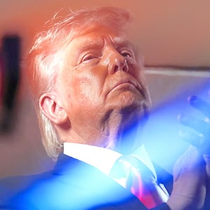 President Donald Trump watches the start of Game 3 of the NBA Finals between New York Knicks and San Antonio Spurs at Madison Square Garden on June 8, 2026 in New York City.