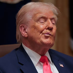 U.S. President Donald Trump attends a meeting of his Cabinet