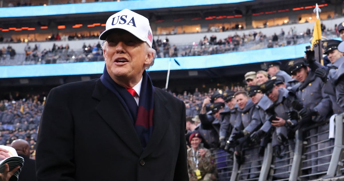 Trump, 79, Brags About Tacky White House Signs During Army-Navy Game