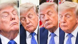 A composite of Donald Trump during the signing of an executive order calling for more research and flexibility on vaccines on August 10, 2026.
