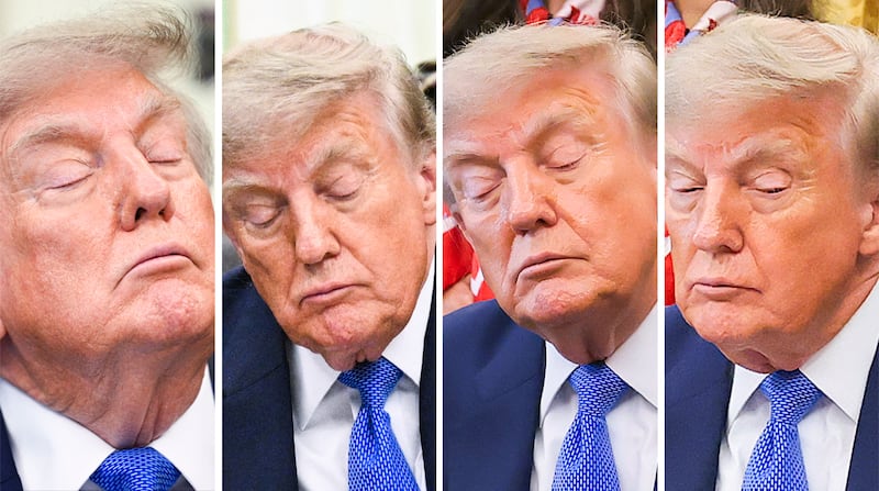 A composite of Donald Trump during the signing of an executive order calling for more research and flexibility on vaccines on August 10, 2026.