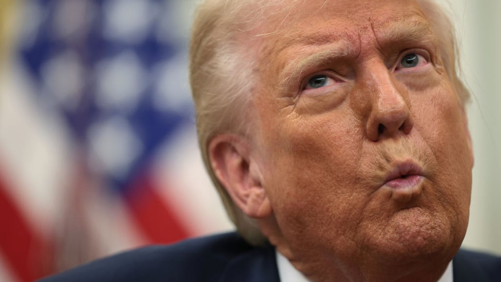 President Donald Trump speaks as he signs executive orders in the Oval Office of the White House on March 06, 2025 in Washington, DC.