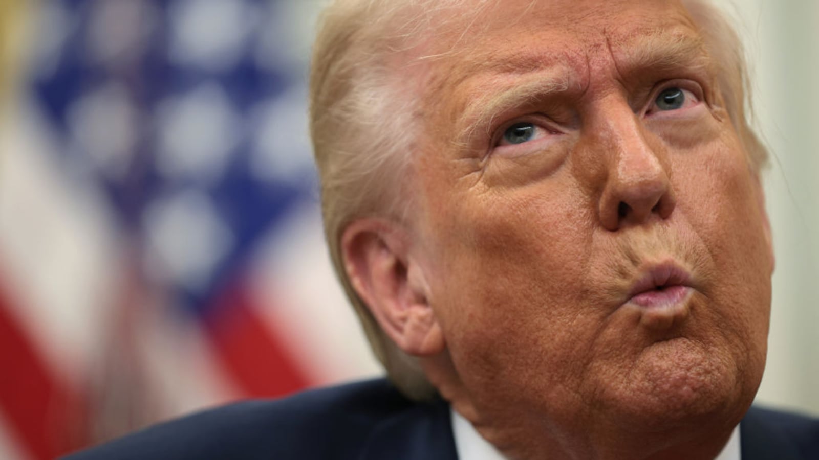 President Donald Trump speaks as he signs executive orders in the Oval Office of the White House on March 06, 2025 in Washington, DC.