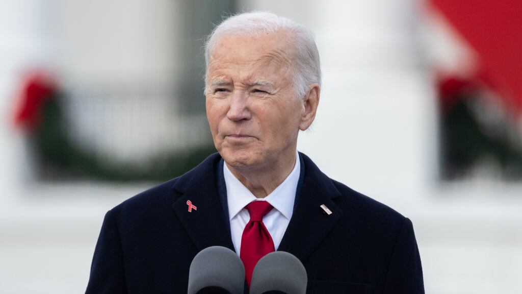 President Joe Biden speaks at a ceremony on the South Lawn of the White House on December 1, 2024 in Washington, DC.