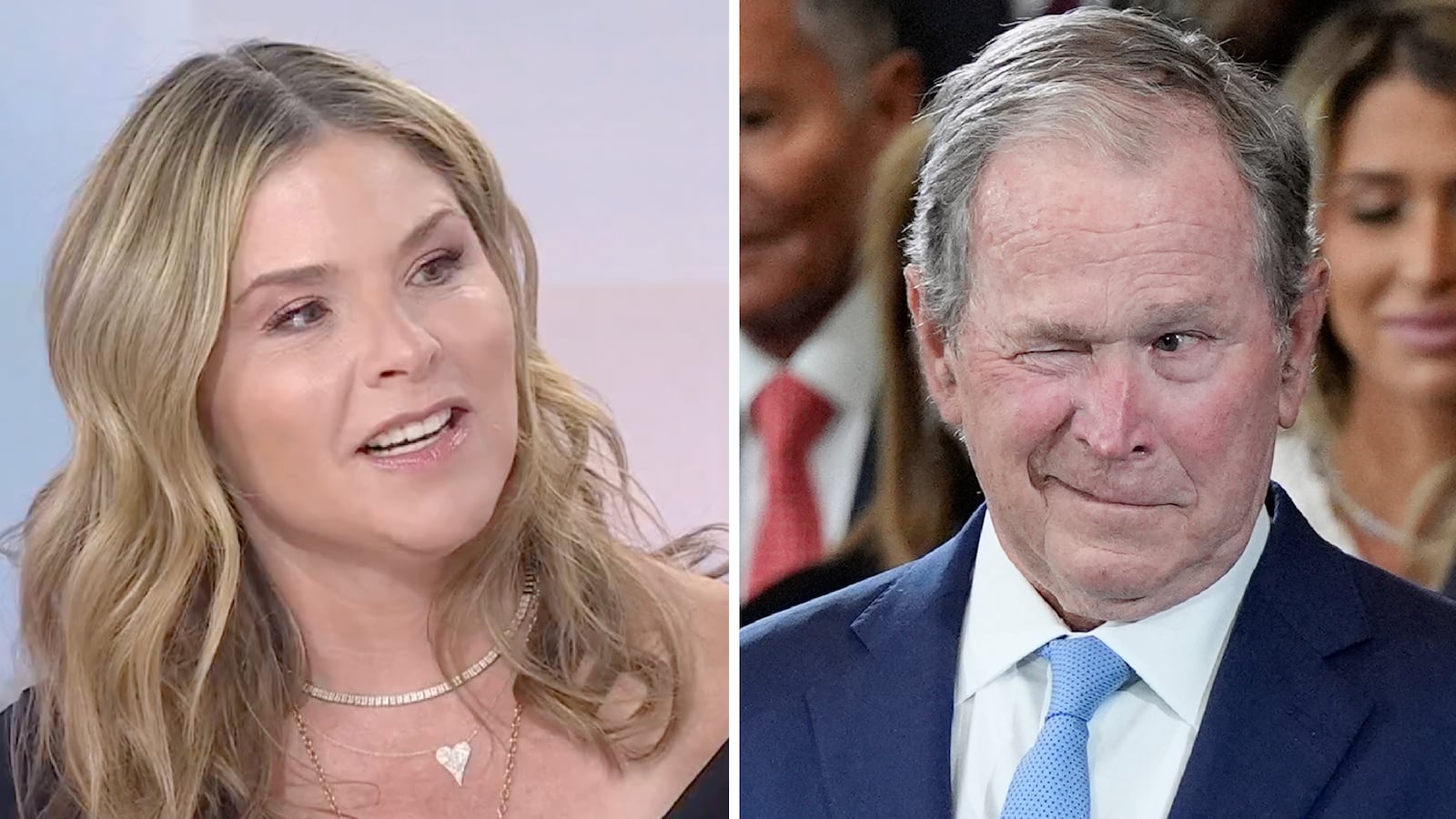 Jenna Bush Hager and George W. Bush.