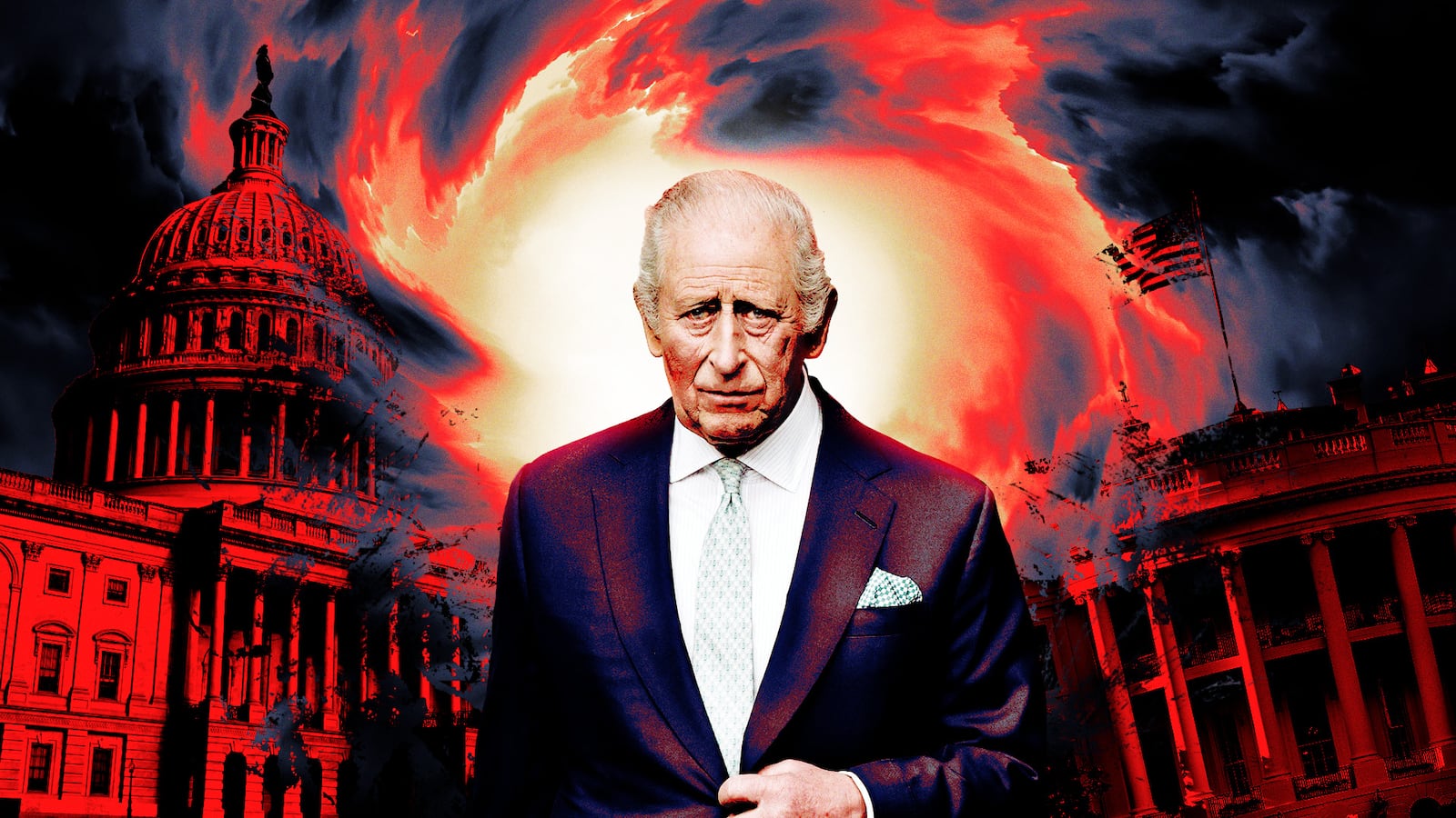 King Charles visits Washington D.C. illo