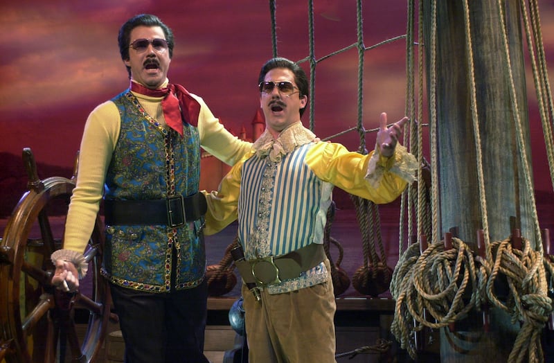 Will Ferrell as Robert Goulet, Chris Parnell as Wes Goulet during "Red Ships of Spain" skit
