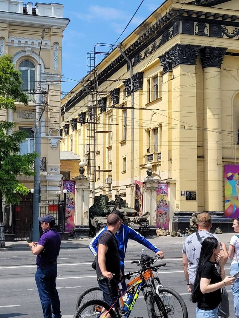 Residents on the streets of Rostov