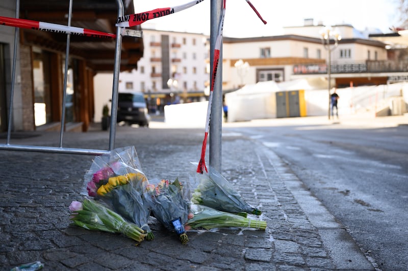 CRANS-MONTANA, SWITZERLAND - JANUARY 1: (EDITOR'S NOTE: This Handout image was provided by a third-party organization and may not adhere to Getty Images' editorial policy.) In this screenshot from a video provided by the Valais Cantonal Police, emergency workers respond to a scene where a fire broke out overnight at Le Constellation bar on January 1, 2026 in Crans-Montana, Switzerland. According to authorities, the fire began around 1:30 AM local time. As of later that morning, authorities were reporting that several dozen people had died. (Handout photo by Valais Cantonal Police via Getty Images)