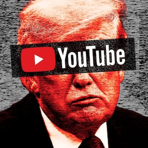 Donald Trump and the Youtube logo