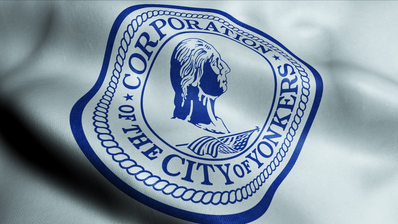Illustration of the city flag of Yonkers, New York.