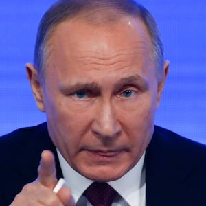 Russian President Vladimir Putin speaks during his annual end-of-year news conference in Moscow, Russia, December 23, 2016.  REUTERS/Sergei Karpukhin