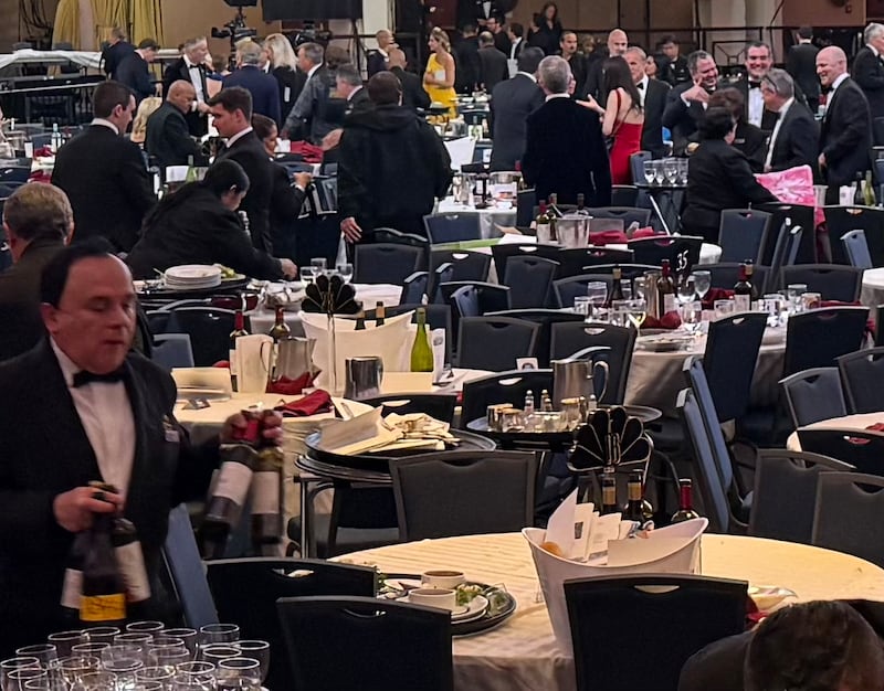 A ballroom in the Washington Hilton after shooting