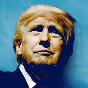 Donald Trump raising his fist.