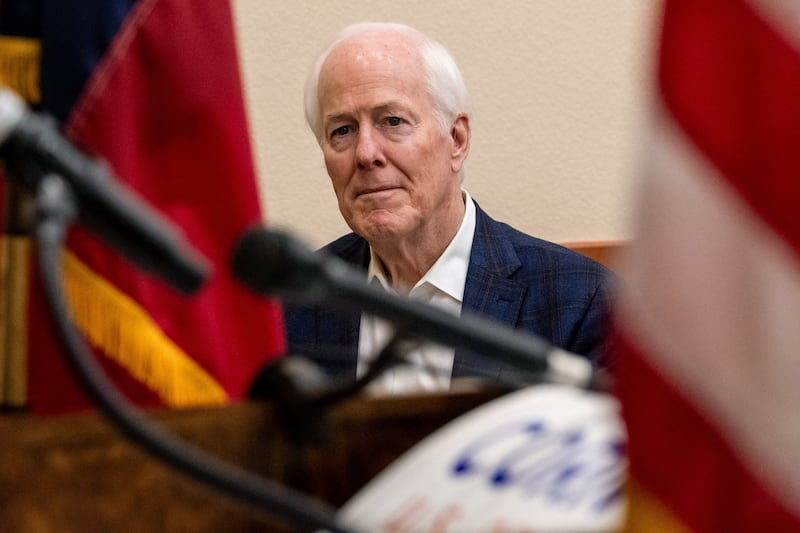 U.S. Senator John Cornyn (R-TX) attends a campaign event for re-election in Schertz, Texas, U.S. March 2, 2026.  REUTERS/Joel Angel Juarez