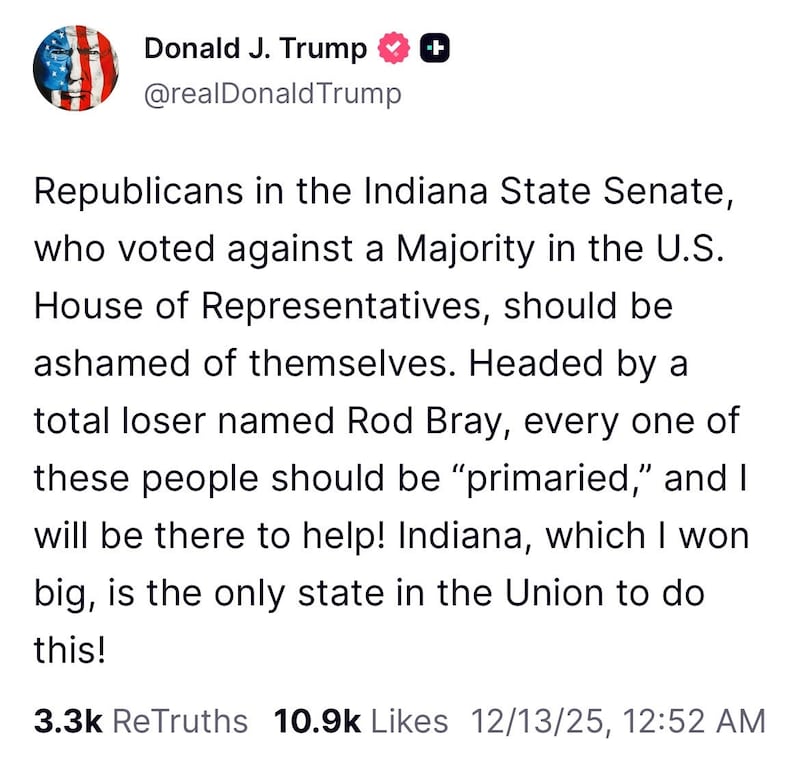 Trump on Truth Social raging against Bray