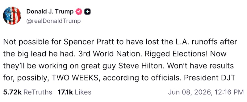 Donald Trump on Truth Social