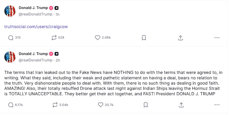 Donald Trump TS post