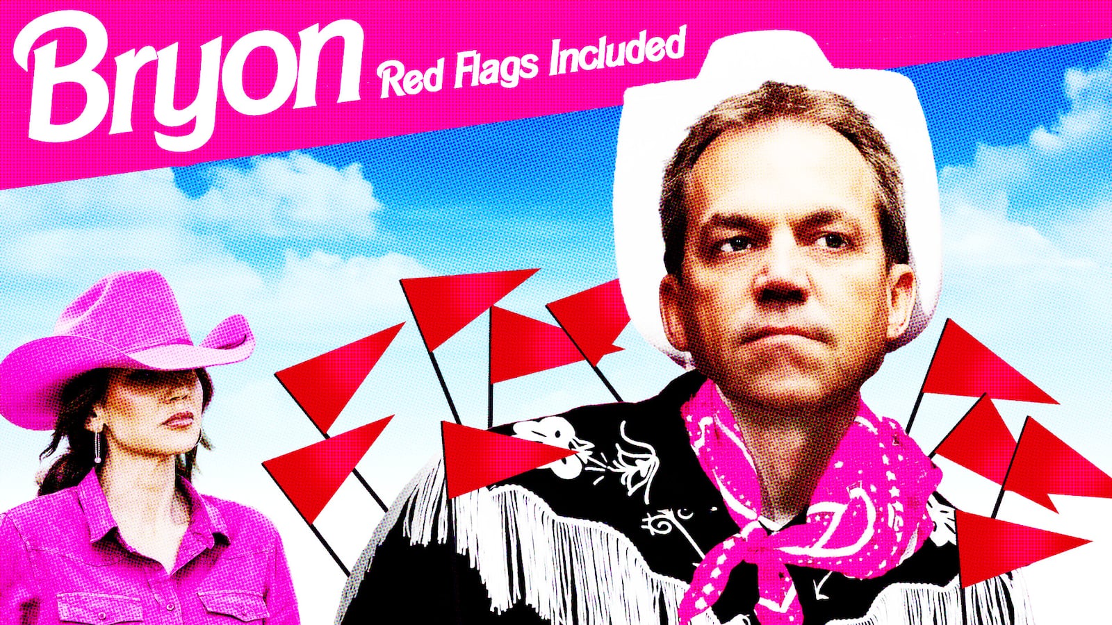 Kristi and Bryon Noem dressed as dolls.