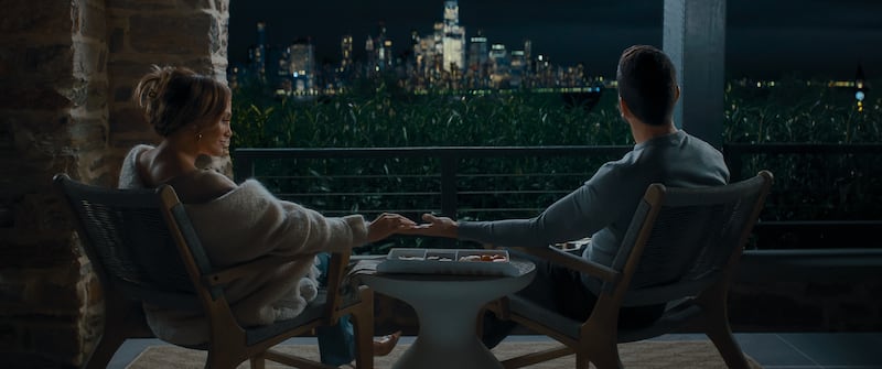 Jennifer Lopez as Jackie Cruz and Brett Goldstein as Daniel Blanchflower