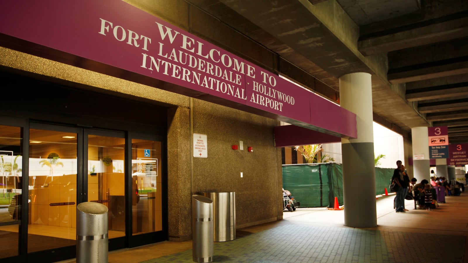 Sign welcoming travelers to Ft. Lauderdale - Hollywood International Airport. The sign, located at the baggage pick up area, is viewable to traffic. (Photo by Najlah Feanny/Corbis via Getty Images)