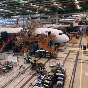 Boeing 787 Dreamliners are built at the aviation company's North Charleston, South Carolina, assembly plant
