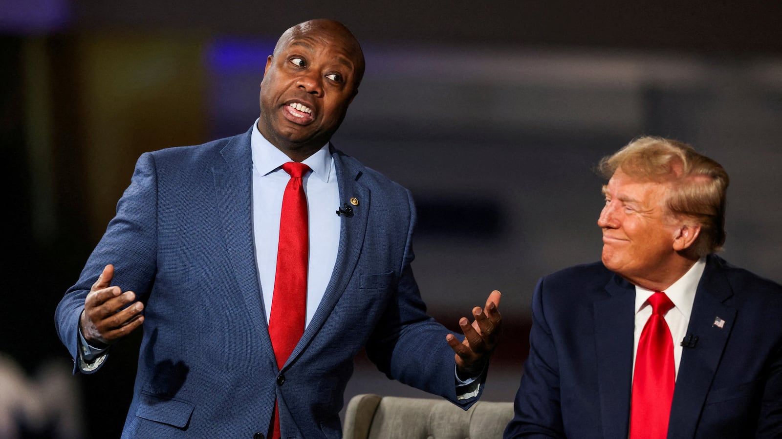 Senator Tim Scott (R-SC) and former President Donald Trump.
