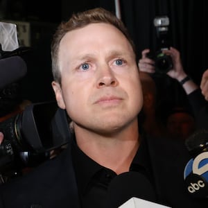 Mayoral candidate Spencer Pratt is seen speaking with the media outside Don Antonio's restaurant on June 02, 2026 in Los Angeles, California.