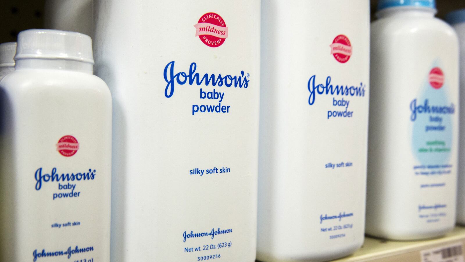 Bottles of Johnson & Johnson baby powder
