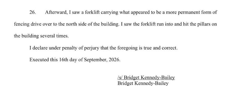 An affidavit signed by someone believed to be JFK's great niece.