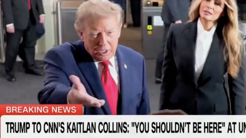 Donald Trump lashes out at CNN reporter Kaitlan Collins at the UN.