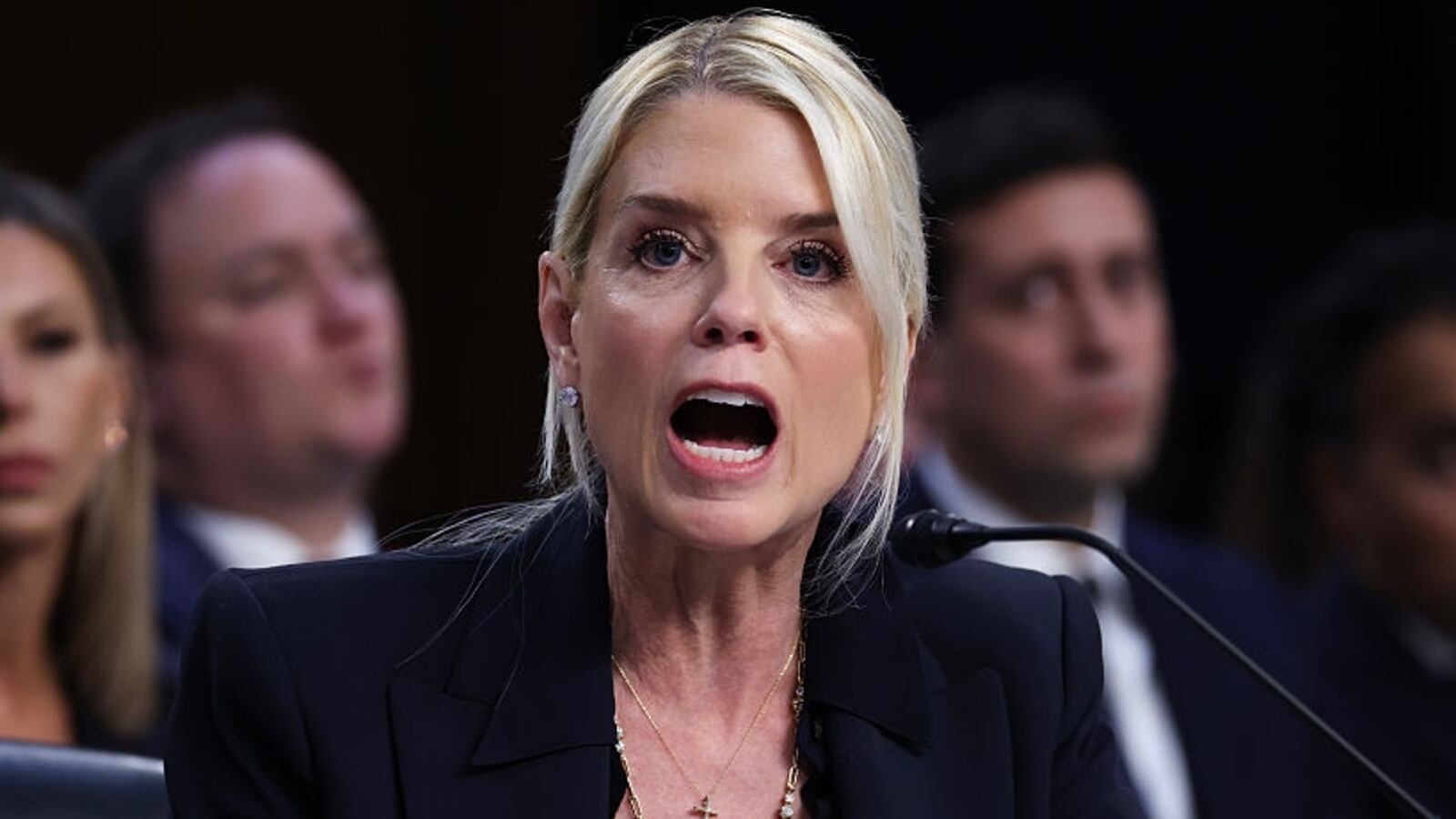 U.S. Attorney General Pam Bondi testifies before the Senate Judiciary Committee in the Hart Senate Office Building on Capitol Hill on October 07, 2025 in Washington, DC.