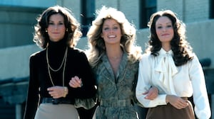 Charlie's Angels with Kate Jackson, Farrah Fawcett, and Jaclyn Smith premiered on ABC in September 1976.