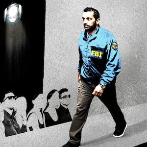 Kash Patel shows his FBI fit on the runway.  illo