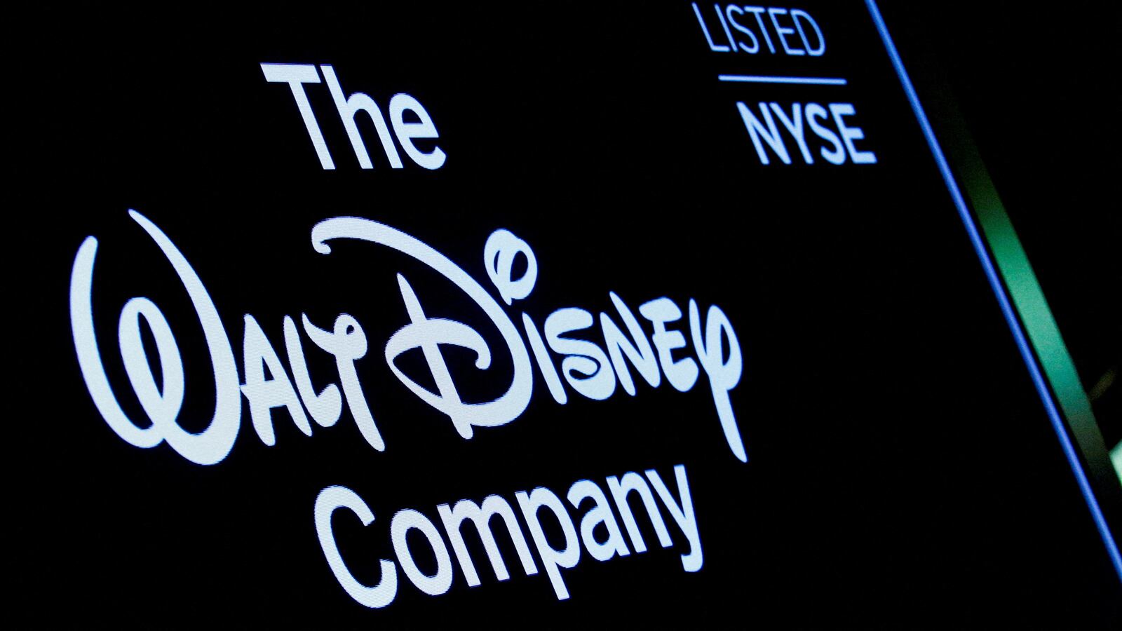 A screen showing the logo for The Walt Disney Company.