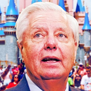 Lindsey Graham and Disney World photo illustration.
