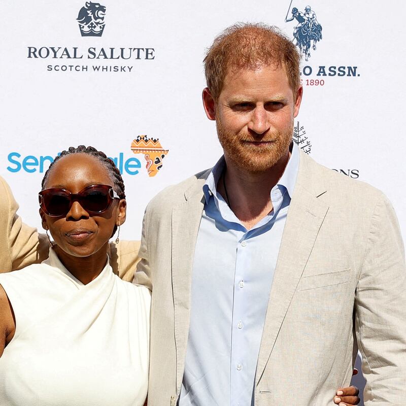 Sophie Chandauka with Prince Harry at a charity polo event in Florida in 2024.