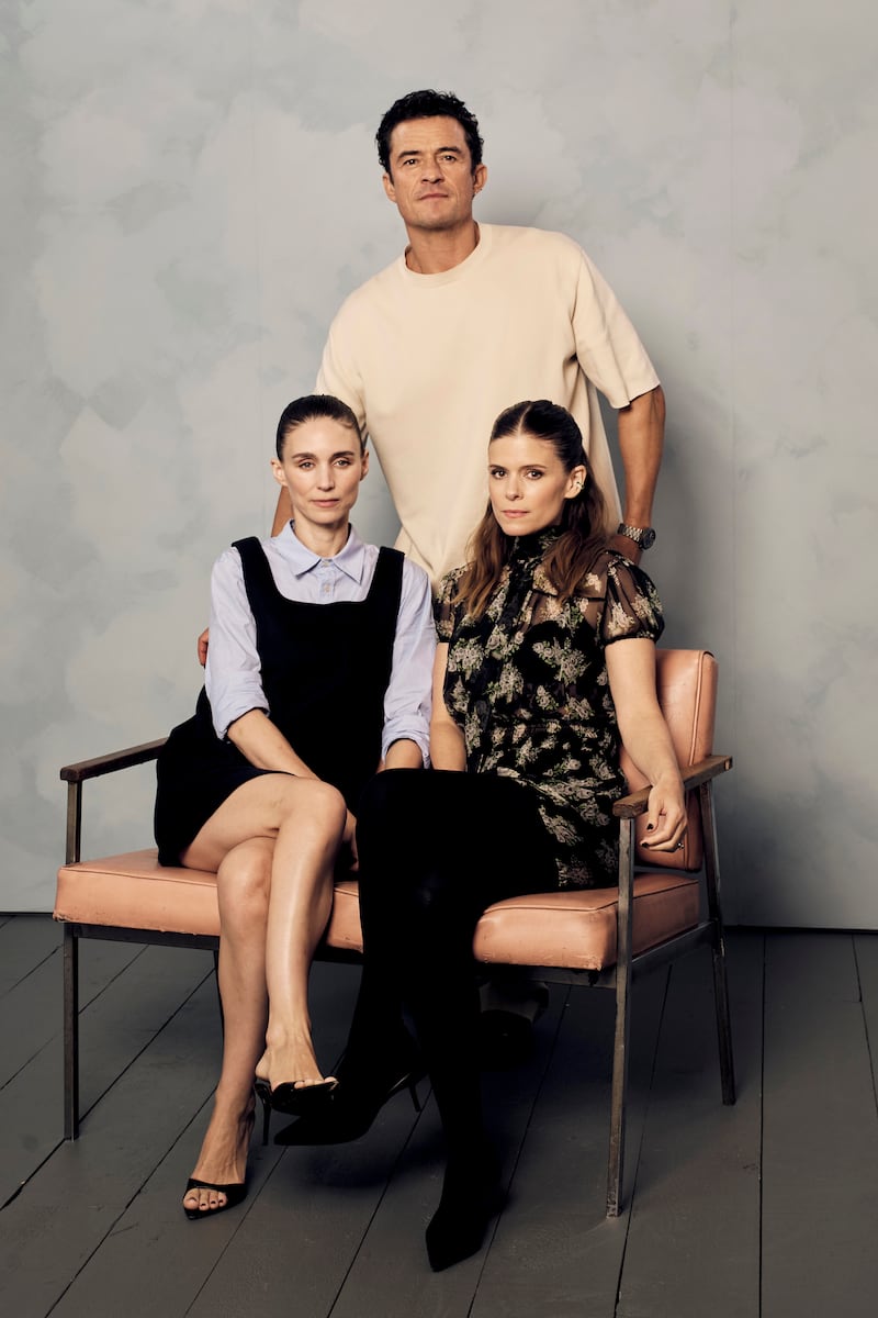 Rooney Mara, Orlando Bloom and Kate Mara of 'Bucking Fastard'