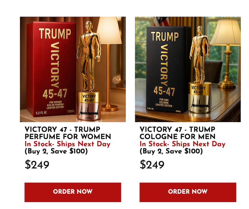 Trump's cologne sells for $249 from his website.