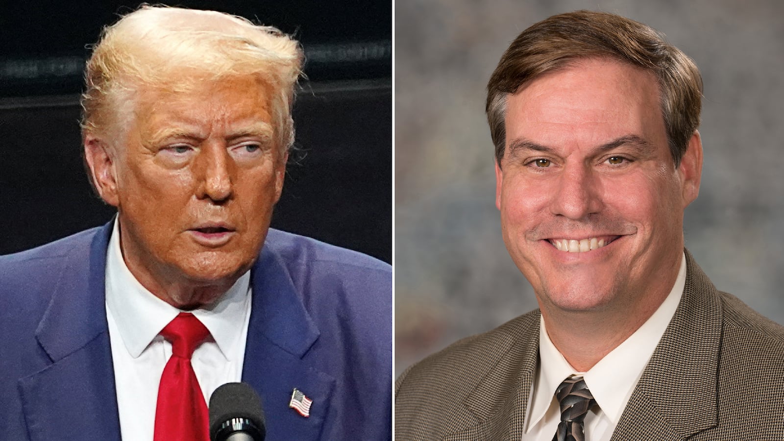 Donald Trump, left, and Nebraska State Sen. Mike McDonnell.