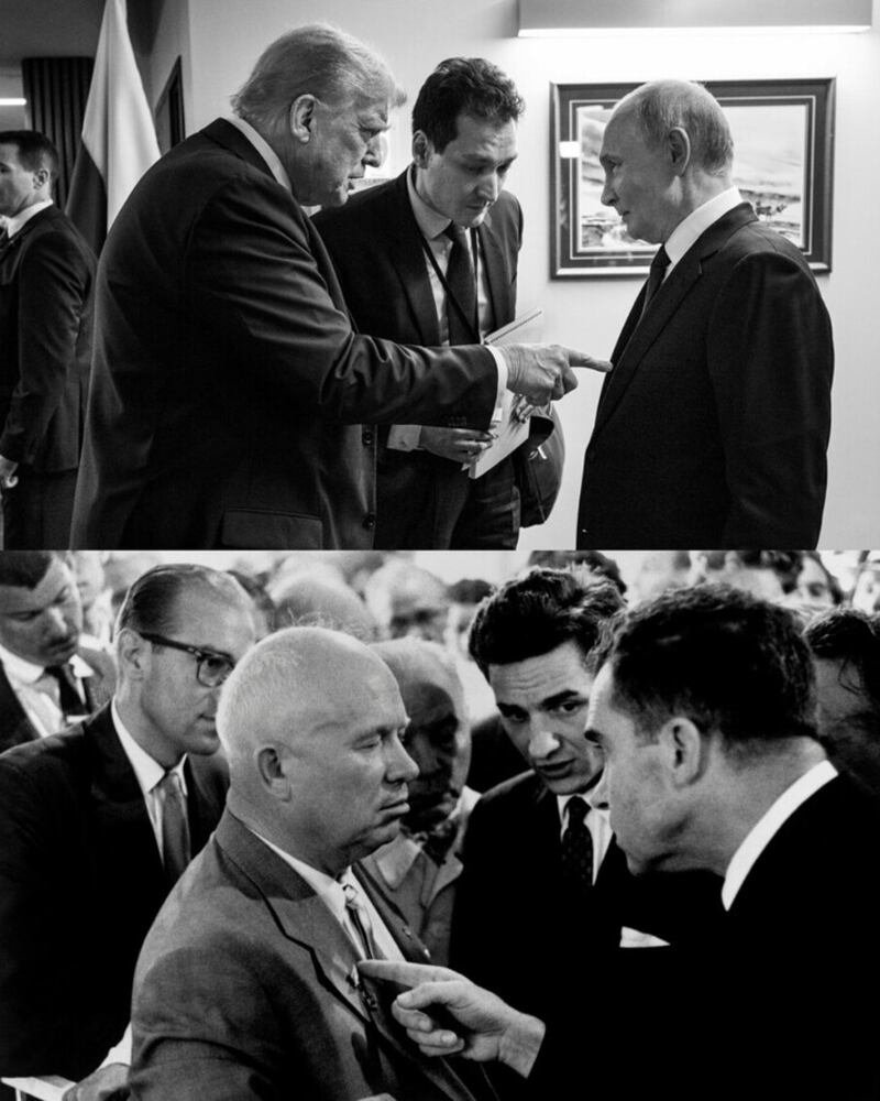 Donald Trump and Vladimir Putin, and Richard Nixon and Nikita Khrushchev