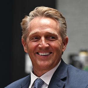 Jeff Flake speak to the press