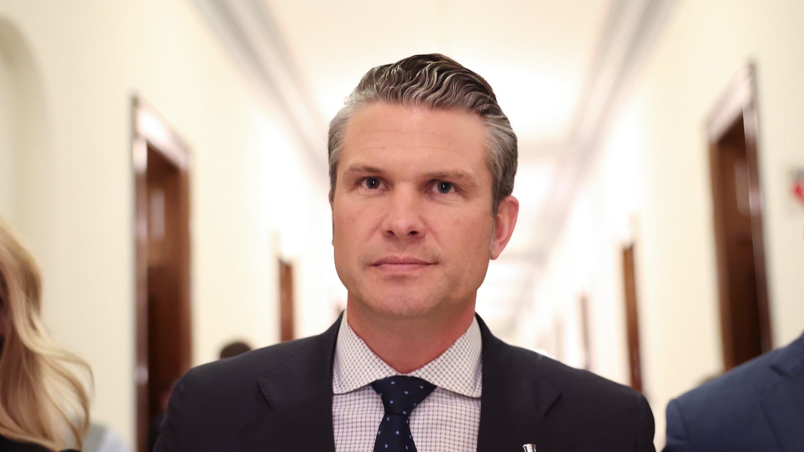 U.S. President-elect Donald Trump's nominee to be Secretary of Defense Pete Hegseth arrives for a meeting with U.S. Sen. Joni Ernst at the U.S. Capitol on December 4, 2024 in Washington, DC.