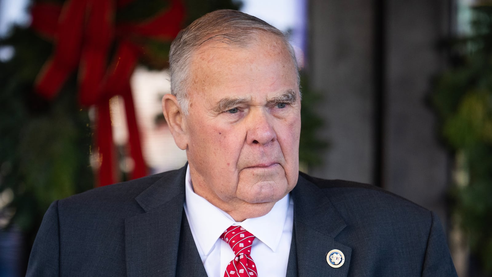 Rep. James Baird, R-Ind., leaves a meeting of the House Republican Conference at the Capitol Hill Club