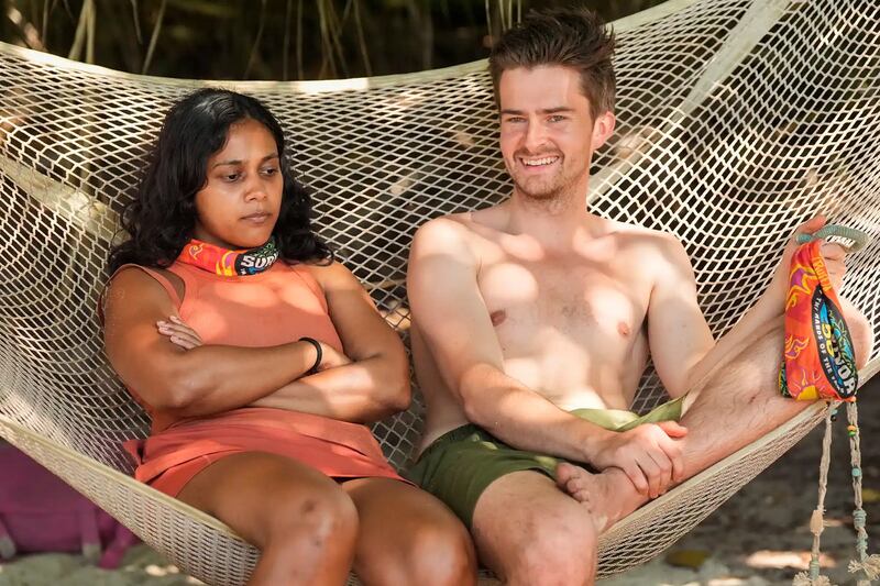 Charlie Davis and Kamilla Karthigesu on "Survivor 50"