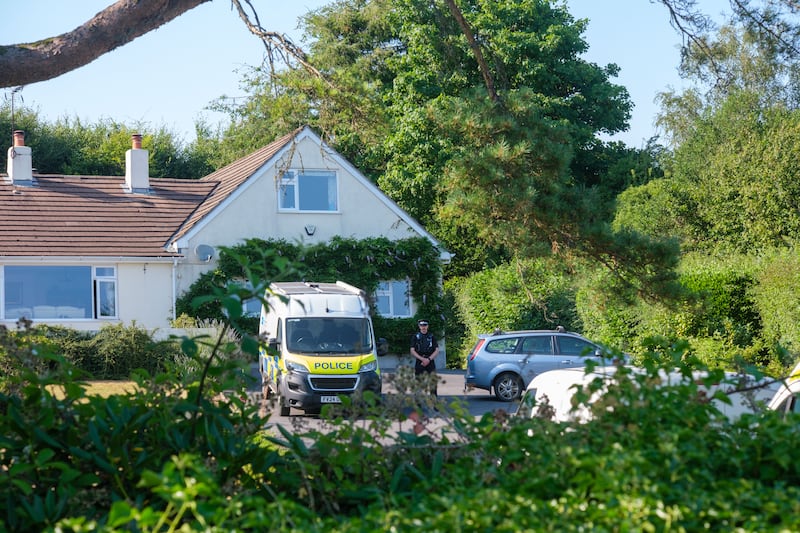 Police outside the house of Ann Widdecombe in Haytor in Dartmoor. Former minister Ann Widdecombe died in a "nasty, horrific attack" and murder detectives have launched a hunt for a "clearly dangerous" white male suspect. Picture date: Friday July 10, 2026. (Photo by Matt Keeble/PA Images via Getty Images)