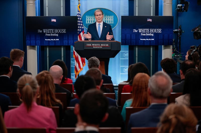 U.S. Treasury Secretary Scott Bessent speaks during a press briefing in the James S. Brady Press Briefing Room at the White House in Washington, D.C., U.S., May 28, 2026. REUTERS/Evan Vucci